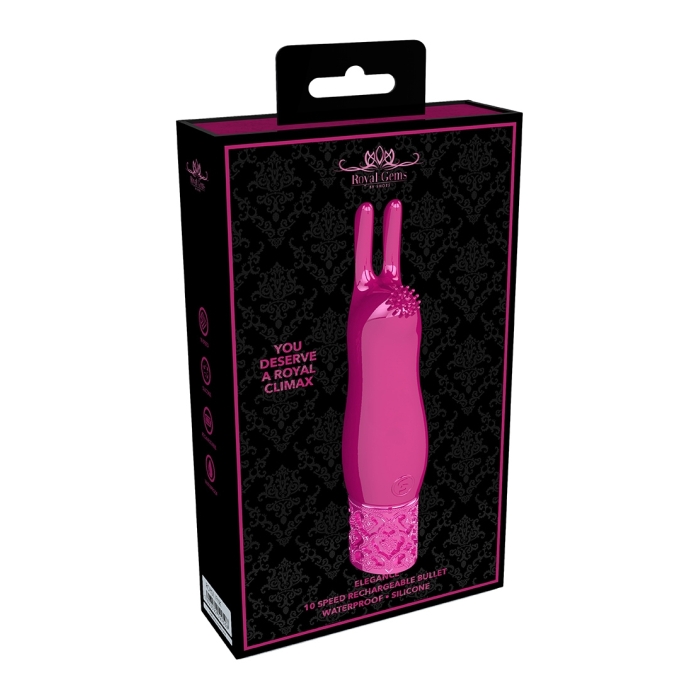 ELEGANCE - RECHARGEABLE SILICONE BULLET - PINK - Click Image to Close