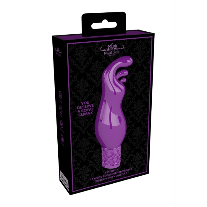 EXQUISITE - RECHARGEABLE SILICONE BULLET - PURPLE - Click Image to Close