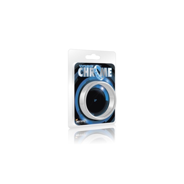 WIDE CHROME COCK RING - 2.00 (SI-95023)