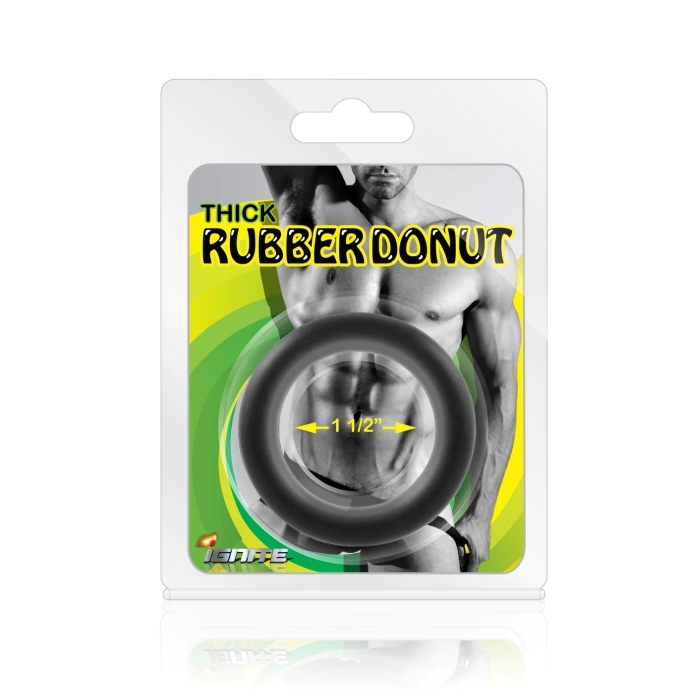 COCK RING - THICK RUBBER DONUT 1.5IN/38MM