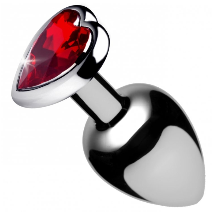 BS RED HEART GEM LARGE ANAL PLUG - RED