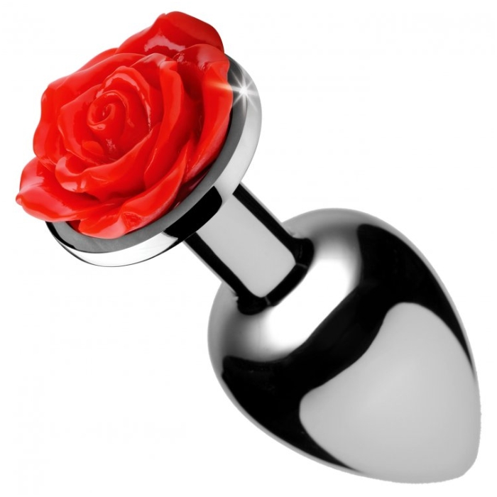 BS RED ROSE ANAL PLUG - LARGE 4" - Click Image to Close