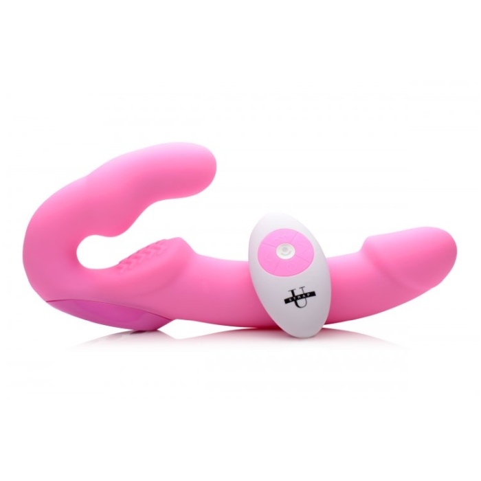 URGE SILICONE STRAPLESS STRAP ON WITH REMOTE - PINK - Click Image to Close