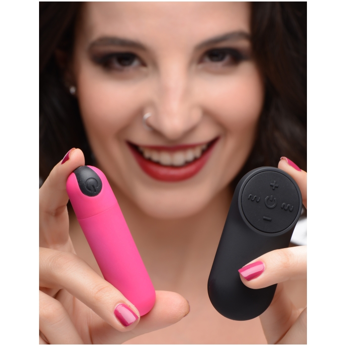 VIBRATING BULLET W/REMOTE CONTROL - PINK