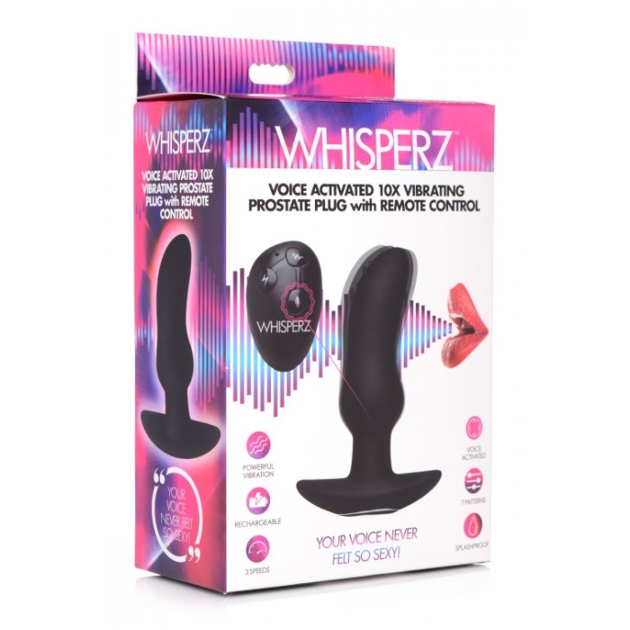 WH VOICE ACTIVATED 10X VIBRATING PROSTATE PLUG W/REMOT