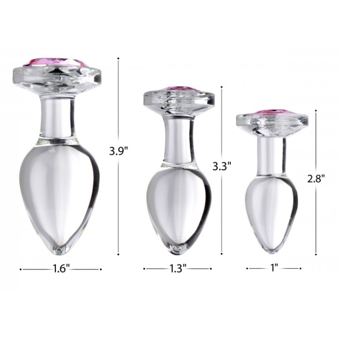 BS PINK GEM GLASS ANAL PLUG - LARGE - Click Image to Close