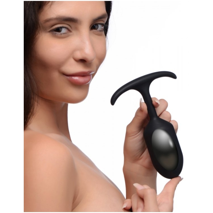 PREMIUM SILICONE WEIGHTED ANAL PLUG - LARGE - Click Image to Close