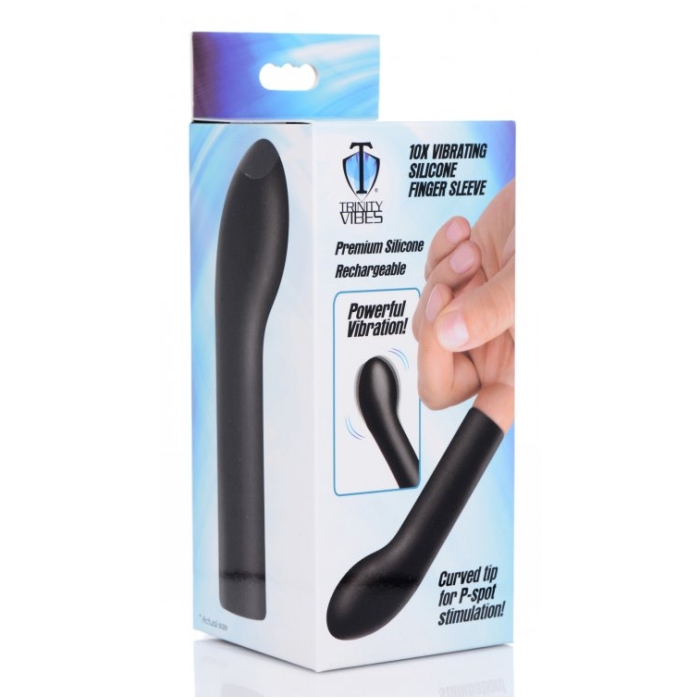 FR FINGER IT 10X SILICONE FINGER SLEEVE - BLACK - Click Image to Close
