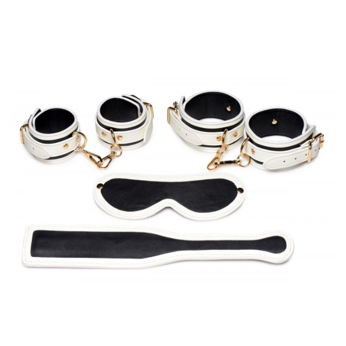 MS KINK IN THE DARK GLOWING CUFFS, BLINDFOLD, PADDLE B
