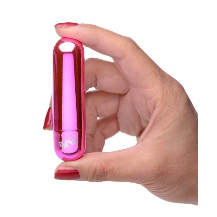 10X RECHARGEABLE VIBRATING METALLIC BULLET - PINK - Click Image to Close