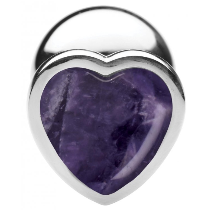 BS GEMSTONES AMETHYST HEART - LARGE ANAL PLUG - Click Image to Close