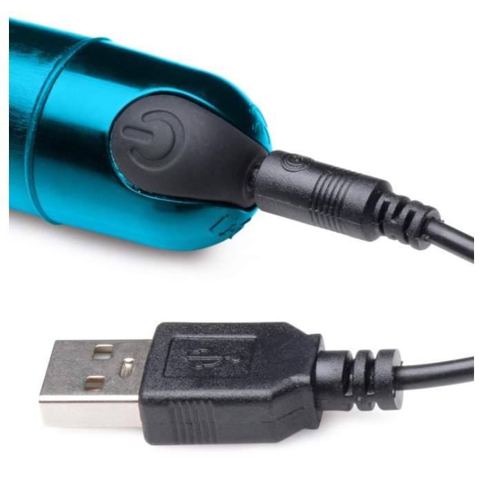 BG 10X SLIM METALLIC BULLET - BLUE - RECHARGEABLE - 6.5" - Click Image to Close