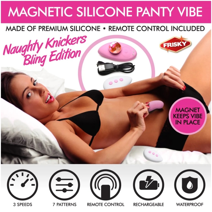 FR NAUGHTY KNICKERS BLING EDITION SIL PANTY VIBE/REMOT - Click Image to Close