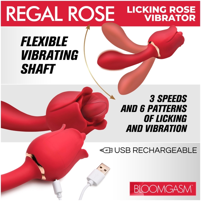 REGAL ROSE LICKING ROSE VIBRATOR - Click Image to Close